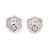Brass Micro Pave Clear Cubic Zirconia Bead Caps KK-Q071-13P-02-1