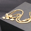 304 Stainless Steel Round Bead with Ginkgo Leaf Anklets FS-WG90D78-01-2