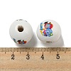 Printed Wood European Beads WOOD-L020-D04-3