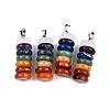 Chakra Theme Natural Amethyst & Topaz Jade & Red Agate & Quartz Crystal & Red Jasper & Lapis Lazuli & Green Aventurine Pendants G-N344-06B-1