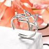 304 Stainless Steel Open Cuff Rings for Women RJEW-R010-05S-1