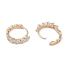 Glass Leaf Hoop Earrings EJEW-L292-008G-2