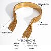 European and American Style Fringed 304 Stainless Steel Cuff Bangles for Women OT8697-1-2