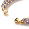 Glass Seed Beaded Bracelet with Brass Magnetic Clasp BJEW-JB07802-05-6