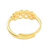Flower Brass Adjustable Rings for Women RJEW-L120-014G-3