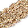 Electroplated Natural Druzy Agate Beads Strands G-R012-A02-01-1