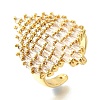Brass Micro Pave Cubic Zirconia Adjustable Cuff Open Rings RJEW-D313-10G-4