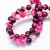 Round Natural Striped Agate/Banded Agate Stone Beads Strands X-G-S118-8mm-02-2