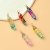 5Pcs 5 Colors Glass Pendants GLAA-YW0003-24-5