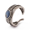 Feather Natural Pietersite Cuff Rings RJEW-G273-14AS-01-4