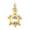 Brass Pave Clear Cubic Zirconia Pendants KK-G554-08D-G-1