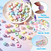 75Pcs 5 Styles Flocking Acrylic Beads OACR-TA0005-01-5
