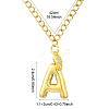 304 Stainless Steel Clear Cubic Zirconia Heart & Letter Pendant Curb Chain Necklaces for Women NJEW-FS00012-27K-2