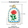 Printed Brass with Enamel Pendants KK-OY001-48G-2