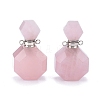 Faceted Natural Rose Quartz Openable Perfume Bottle Pendants G-I287-06P-B-1