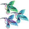 CREATCABIN 3Pcs 3 Colors Iron Hummingbird Hanging Ornaments AJEW-CN0001-27-1