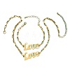 Word Love Alloy Pendant Necklaces & Link Bracelets Sets for Women FS-WG894A1-01-5