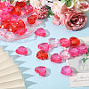 80Pcs 4 Colors Transparent Acrylic Heart Beads OACR-CA0001-23-5