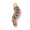 Rack Plating Brass Micro Pave Cubic Zirconia Pendant KK-A229-03C-G-1