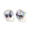 UV Plating Rainbow Iridescent Acrylic Beads OACR-A014-02I-2