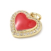 Brass Micro Pave Clear Cubic Zirconia Pendants KK-H255-08G-03-2