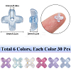 180Pcs 6 Colors Transparent Spray Painted Glass Beads GLAA-SC0002-47-2
