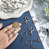 150Pcs 3 Styles Heart Shape Zinc Alloy Swivel Lobster Clasp with Iron Split Key Rings with 304 Stainless Steel Jump Rings FIND-SP0002-59P-3