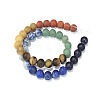 Chakra Theme Natural Red Rainbow Jasper & Yellow Aventurine & Tiger Eye & Green Aventurine & Blue Spot Stone & Lapis Lazuli & Amethyst Beads Strands G-F668-24-10mm-2