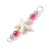 4Pcs 4 Colors Summer Beach Dyed Synthetic Turquoise Connector Charms PALLOY-JF03746-01-5