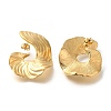 PVD Vacuum Plating 304 Stainless Steel Flat Round Stud Earrings for Women EJEW-S227-56G-1