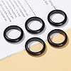 Natural Obsidian Plain Band Finger Rings RJEW-H230-13F-01-1