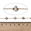 Handmade 304 Stainless Steel Porcelain Beaded Round Link Chains CHS-L032-16G-01-2
