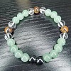 Round Natural Tiger Eye & Synthetic Non-magnetic Hematite & Glass Beads Stretch Bracelets for Girl Women FS-WGE0C43-04-1