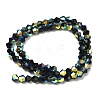 Electroplate Transparent Glass Beads Strands EGLA-K015-18G-2