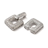 Brass Micro Pave Clear Cubic Zirconia Fold Over Clasps KK-G481-04P-2