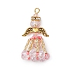 Handmade Glass Seed Beaded Angel Pendants PALLOY-MZ00499-01-1