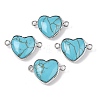 Synthetic Turquoise Love Heart Pendants G-T138-205E-P-1