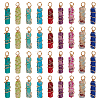 36Pcs 9 Colors Dyed Synthetic Imperial Jasper Copper Wire Wrapped Pendants PALLOY-FG00003-1