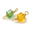 Faceted Glass Connector Charms GLAA-E046-02C-3