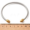 304 Stainless Steel Cuff Bangles BJEW-C091-02A-GP-5