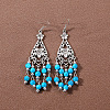 Bohemian tassel turquoise earrings JU8957-3-1