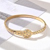 304 Stainless Steel Crystal Rhinestone Hinged Cuff Bangles SA-CBAB92B-20G-1