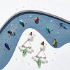 SUPERFINDINGS 12 Pairs 12 Colors Transparent & Opaque Resin & Walnut Wood Stud Earring RESI-FH0001-42-2