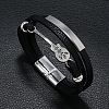 Imitation Leather Triple Layer Multi-strand Bracelet PW-WG98374-01-1