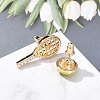 Brass Micro Pave Cubic Zirconia Stud Earrings EJEW-Z080-03G-01-3