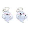 Alloy with Light Sky Blue Enamel Pendants AL-CBA415D-39S-1
