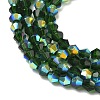 Electroplate Transparent Glass Beads Strands EGLA-K015-18W-3