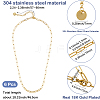6Pcs 304 Stainless Steel Paperclip Chain Necklaces NJEW-SC0001-57B-G-2