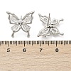 Butterfly Brass Micro Pave Cubic Zirconia Stud Earrings EJEW-M082-17P-02-3