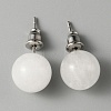 Natural Quartz Crystal Round Stud Earrings EJEW-WH0012-043P-14-1